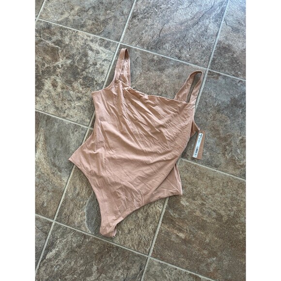 Skims Fits Everybody Square Neck Bodysuit Ochre Large - Picture 4 of 10